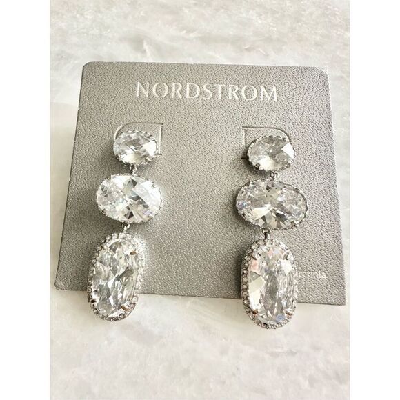 Nordstrom’s cubic zirconia chandelier super sparkly earrings  - Picture 4 of 5